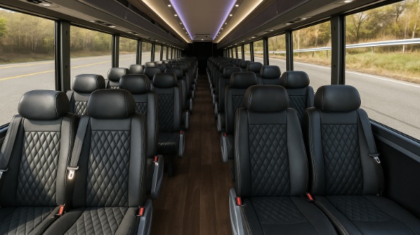 Interior of Charter Bus Company Aurora's 28 Passenger Minibus in Aurora