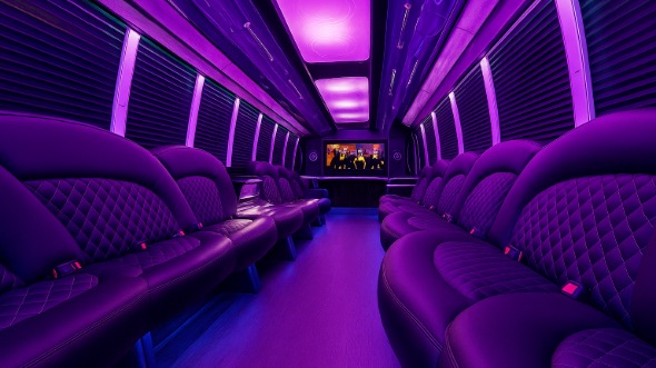Interior of Charter Bus Company Milwaukee's 28 Passenger Party Bus in Milwaukee