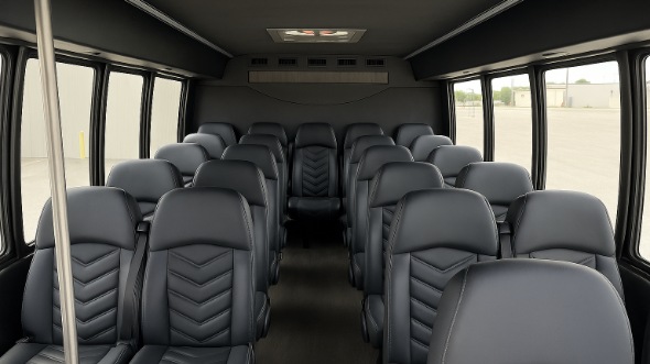 Interior of Charter Bus Company Aurora's 30 Passenger Minibus in Aurora