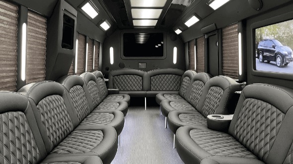 Interior of Charter Bus Company Milwaukee's 30 Passenger Party Bus in Milwaukee