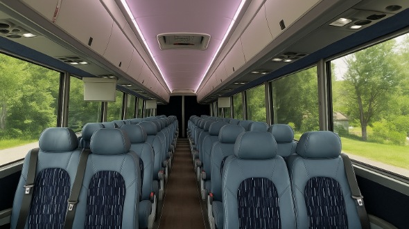 Interior of Charter Bus Company Aurora's 35 Passenger Minibus in Aurora