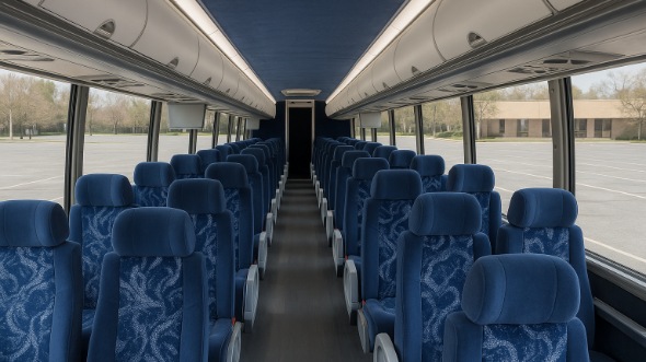 Interior of Charter Bus Company Aurora's 40 Passenger Charter Bus in Aurora