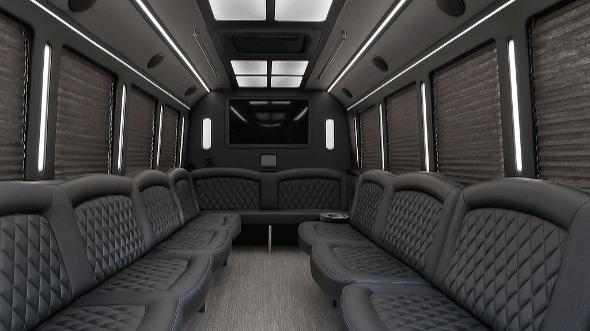 Interior of Charter Bus Company Elgin's 40 Passenger Party Bus in Elgin