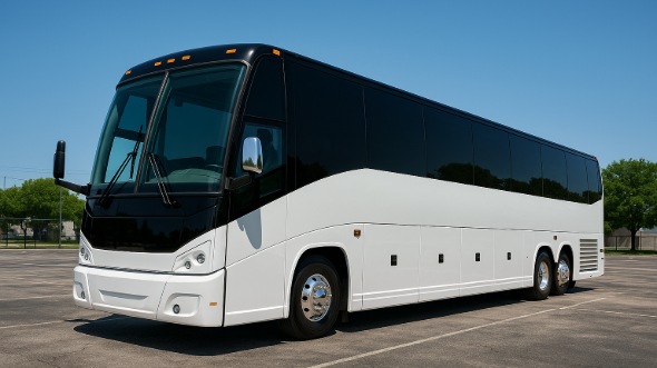 Exterior of Charter Bus Company Aurora's 46 Passenger Charter Bus in Aurora