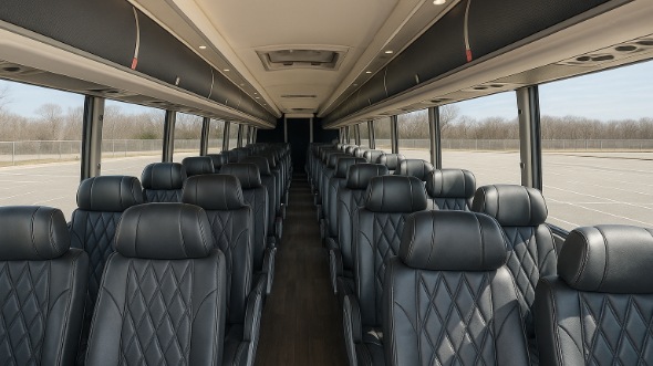 Interior of Charter Bus Company Aurora's 46 Passenger Charter Bus in Aurora