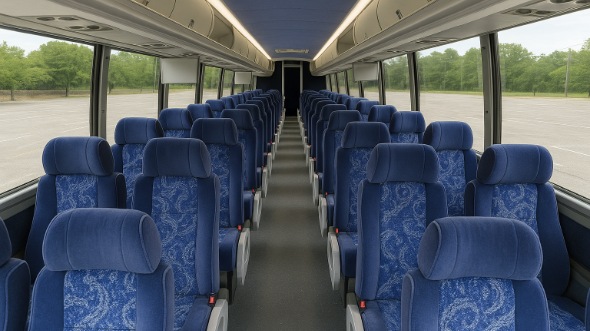 Interior of Charter Bus Company Aurora's 48 Passenger Charter Bus in Aurora