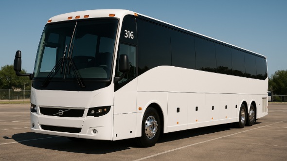 Exterior of Charter Bus Company Aurora's 51 Passenger Charter Bus in Aurora