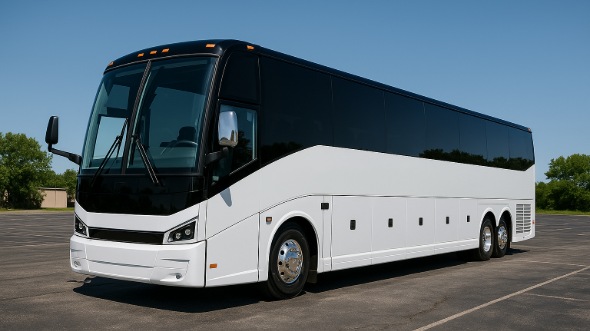 Exterior of Charter Bus Company Aurora's 54 Passenger Charter Bus in Aurora