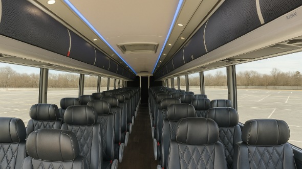 Interior of Charter Bus Company Aurora's 54 Passenger Charter Bus in Aurora