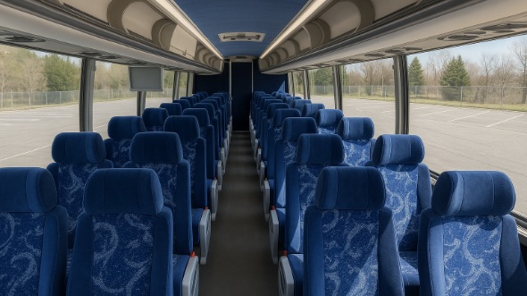 Interior of Charter Bus Company Aurora's 55 Passenger Charter Bus in Aurora