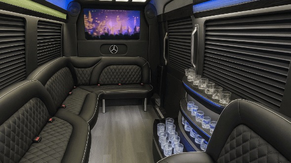 aurora 14 passenger sprinter limousine inside
