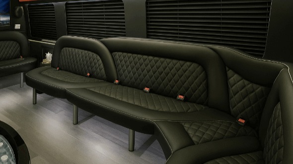 aurora 18 passenger party bus interior